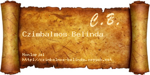 Czimbalmos Belinda névjegykártya